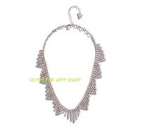 Nuovo GUESS Rosa Color Oro Catena, Strass, Collana Grande