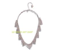 Nuovo GUESS Rosa Color Oro Catena, Strass, Collana Grande