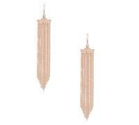 Nuovo GUESS Rosa Color Oro, Strass, Lineare Frange Catena Gancio Lungo Orecchini