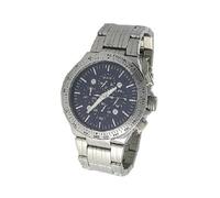 Nuovo GUESS S/Acciaio Argento Tono Acqua Professionale Cronografo Quadrante Blu