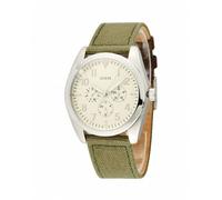 Nuovo Guess Verde Tessuto Su Pelle Data Cronografo WATCH-W80060G2