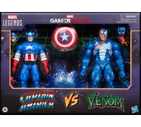 NUOVO Hasbro MARVEL Legend Series Gamerverse Captain America vs Venom Figure