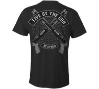 Nuovo Heathen Live By The Gun T-Shirt Nero Piccolo-6XL Edizione Limitata