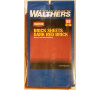 Nuovo Ho Walthers #933-3523 Scuro Rosso Mattone Fogli 4 Confezione Kit