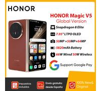 Nuovo HONOR Magic V5 Versione Globale Originale 5G Smartphone Dual HDR Display OLED Snapdragon 8 Elite 5820mAh 7.95 "66W SuperCharge Ivory White