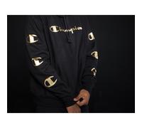 Nuovo Hoodie Champion Reverse Weave Con Scritta In Oro Metallico Taglia Media