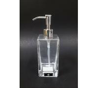 Nuovo HOTEL BALFOUR Vetro Trasparente Quadrato Sapone,Lozione Dispenser,Silver