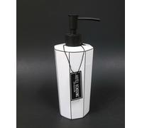 Nuovo HOTEL VENDOME Bianco, Nero Porcellana Esagonale Sapone Dispenser, Pompa