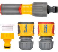 Nuovo Hozelock 100-100-228 Set Di Accessori Per Tubo E Ugello (5 Pezzi) 3 In 1