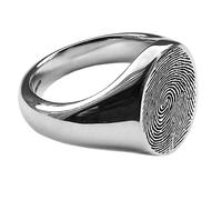 Nuovo Il Impronte Digitali Argento Sterling Massiccio Sigillo Ovale Anelli 925