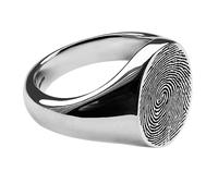 Nuovo Il Impronte Digitali Argento Sterling Massiccio Sigillo Ovale Anelli 925