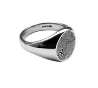 Nuovo Il Impronte Digitali Argento Sterling Massiccio Sigillo Ovale Anelli 925