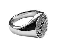 Nuovo Il Impronte Digitali Argento Sterling Massiccio Sigillo Ovale Anelli 925