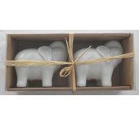 Nuovo IN Scatola Porcellana Bianco Elefante Sale & Pepe Saliera e Pepiera