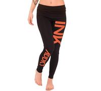 Nuovo Inkaddict Donna Inchiostro Brillantini Leggings Nero/Corallo