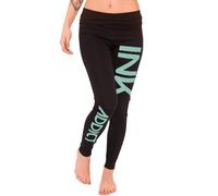 Nuovo Inkaddict Donna Inchiostro Brillantini Leggings Nero / Mint