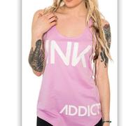 Nuovo Inkaddict Donna Inchiostro Canotta Racerback Top Lilla/Bianco