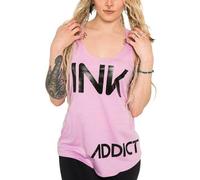 Nuovo InkAddict Donna Inchiostro Canotta Racerback Top Lilla/Nero