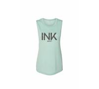 Nuovo Inkaddict Donna Inchiostro III Brillantini Canottiera Dusty Blu / Multi