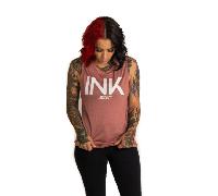 Nuovo Inkaddict Donna Inchiostro III Brillantini Muscolo Canottiera Malva /