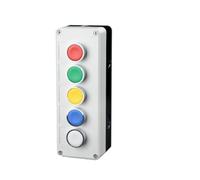 Nuovo Interruttore a Pulsante in Metallo XB2 con Scatola di Controllo, Simbolo di identificazione Industriale, Interruttore di Arresto di Emergenza Circolare con ripristino Automatico(5Hole)