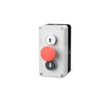 Nuovo Interruttore a Pulsante in Metallo XB2 con Scatola di Controllo, Simbolo di identificazione Industriale, Interruttore di Arresto di Emergenza Circolare con ripristino Automatico(3Hole-02)