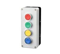 Nuovo Interruttore a Pulsante in Metallo XB2 con Scatola di Controllo, Simbolo di identificazione Industriale, Interruttore di Arresto di Emergenza Circolare con ripristino Automatico(4Hole-01)