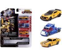 Nuovo Jada Hollywood Rides Transformers Nano 3 Pack Serie 1 Modelli In Metallo