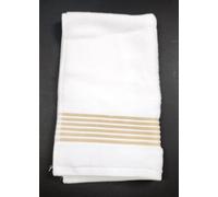 Nuovo Juicy Couture Cotone Bianco, Oro Righe Bagno, Asciugamano O 2 Dito Punta