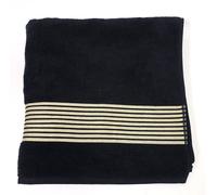 Nuovo JUICY COUTURE Cotone Nero, Oro Righe Bagno, Asciugamano O 2 Dito Punta