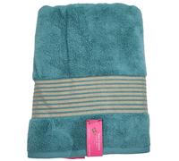 Nuovo Juicy Couture Verde Foglia di Tè con Oro Righe 100% Cotone Asciugamano