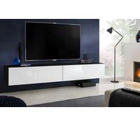 NUOVO komodee Loreto Mobili porta TV a parete nero bianco rovere push to open