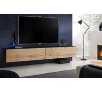 NUOVO komodee Loreto Mobili porta TV a parete nero bianco rovere push to open