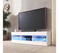 NUOVO komodee Tivoli 140 Mobile TV, Nero Bianco Rovere Wotan, LED Opzionale