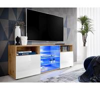NUOVO komodee Urbino Mobile porta TV Armadio soggiorno bianco nero rovere LED