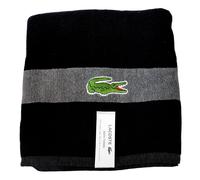Nuovo Lacoste Grigio Scuro, Chiaro Argento Righe Anelli Cotone Bagno, BEACH Telo