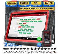 Nuovo- LAUNCH X431 PRO3S+ V5.0 10.1'' Tutti i sistemi Strumenti diagnostici per auto italiane Codifica ECU CAN FD DOIP Mappa topologica Test attivo 37 reset