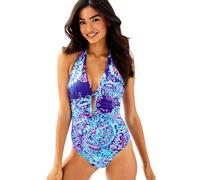 Nuovo Lilly Pulitzer Lanai Canotta one piece Suit Twilight Blu Rosa Nuoto 2 4