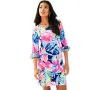 Nuovo Lilly Pulitzer Upf 50+ Sophie Vestito Volant High Tide Na Tropicolada Rosa