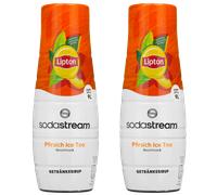 NUOVO Lipton tè freddo sciroppo pesca 2x440 ml SodaStream concentrato rinfres...