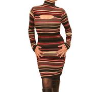 Nuovo Lunghezza Al Ginocchio a Maglie Fini Rotolo Abito Maglione Collo - Chiave