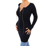 Nuovo Maglione A Righe Con Collo A V E Maniche Lunghe - Lunghezza Maggiore