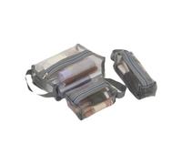 Nuovo Mesh Borse Cosmetici Piccolo Grande Trasparente Borsa Da Viaggio Toiletry Nero Portatile Trucco Organo Rossetto Pouch T4v8 Storage, Grigio, 3pcs/1set