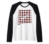 Nuovo Messico Casa Scacchi Contorno Grafica Maglia con Maniche Raglan