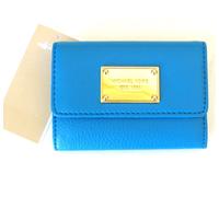 Nuovo Michael Kors Articoli Estate Blu, pelle Oro Pattina Portamonete, A, Chiave