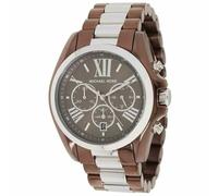 Nuovo Michael Kors Bradshaw 2 Tonalità Marrone + Argento Romano Numeri,