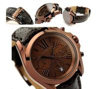 Nuovo Michael Kors Bradshaw Espresso pelle Marrone Romano Numero WATCH-MK5552