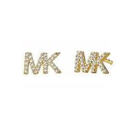 Nuovo Michael Kors Color Oro, Cristalli Glitz, Mk Logo Orecchini a Lobo MKJ7632