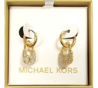 Nuove Orecchini Stud MK Con Logo MK In Cristalli E Colore Oro + Scatola