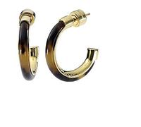 Nuovo Michael Kors Color Oro + Marrone Acrilico Testuggine Hoop Piccolo